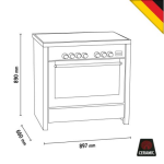  Κουζίνα ηλεκτρική με κεραμικές εστίες & φούρνο ηλεκτρικό  155670 | 5K-EBMF 